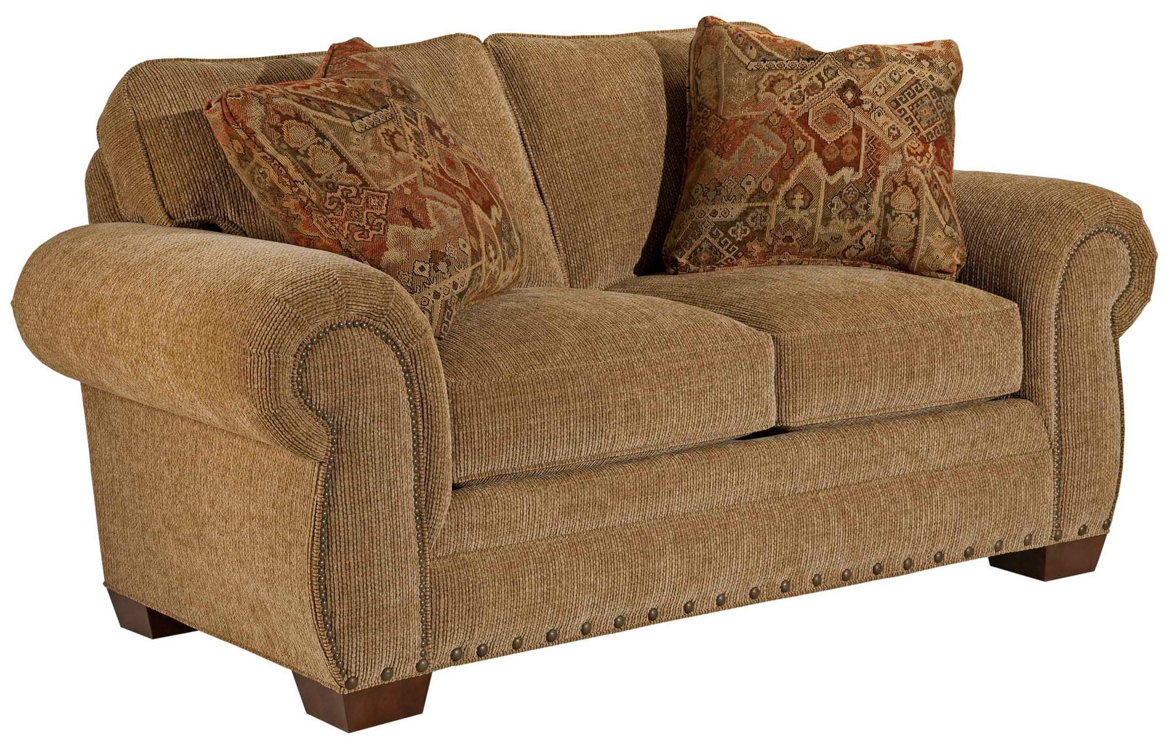 Broyhill Express Cambridge Transitional Loveseat with Nail Head Trim